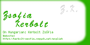 zsofia kerbolt business card