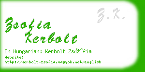 zsofia kerbolt business card
